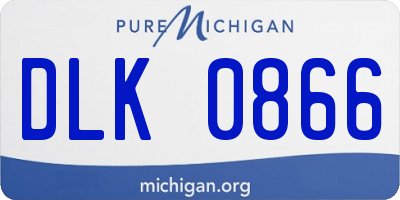 MI license plate DLK0866