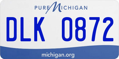 MI license plate DLK0872