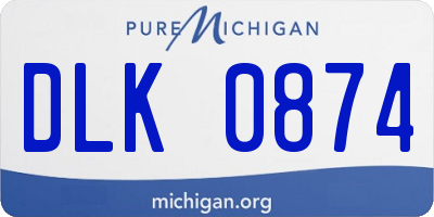 MI license plate DLK0874