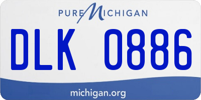 MI license plate DLK0886