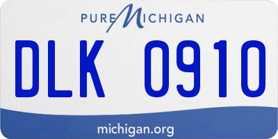 MI license plate DLK0910