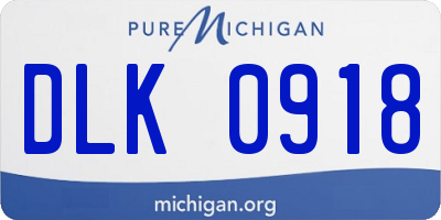 MI license plate DLK0918