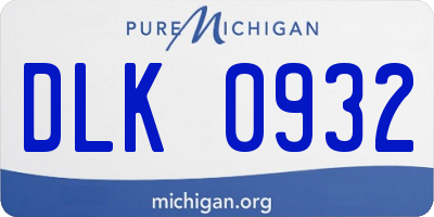 MI license plate DLK0932