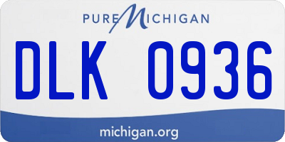 MI license plate DLK0936