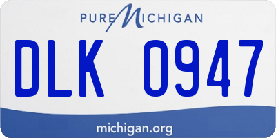 MI license plate DLK0947