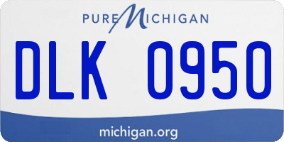 MI license plate DLK0950