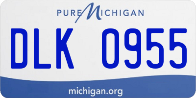 MI license plate DLK0955