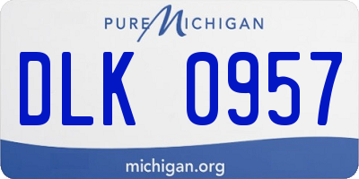 MI license plate DLK0957