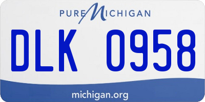 MI license plate DLK0958