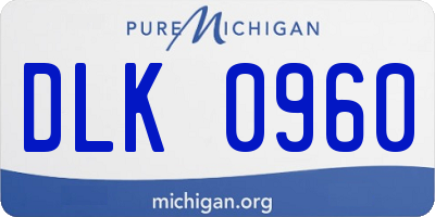 MI license plate DLK0960