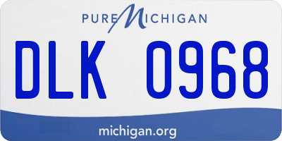 MI license plate DLK0968