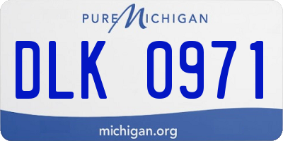 MI license plate DLK0971