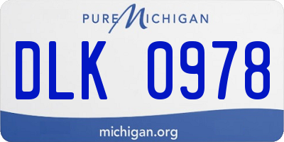 MI license plate DLK0978