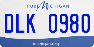 MI license plate DLK0980