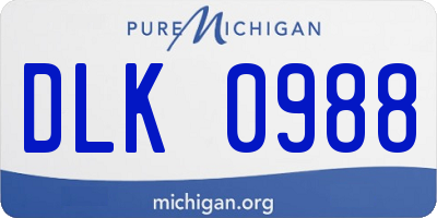 MI license plate DLK0988