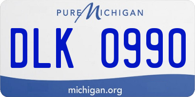 MI license plate DLK0990