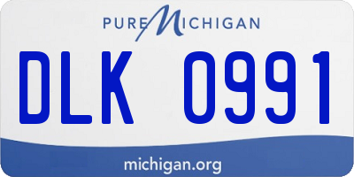 MI license plate DLK0991