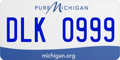 MI license plate DLK0999