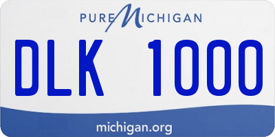 MI license plate DLK1000