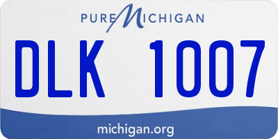 MI license plate DLK1007