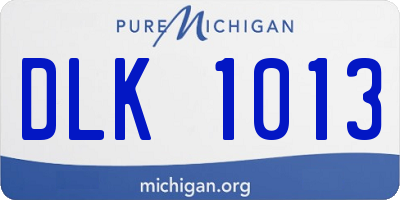 MI license plate DLK1013