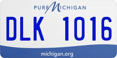 MI license plate DLK1016