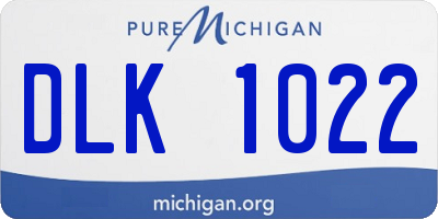 MI license plate DLK1022