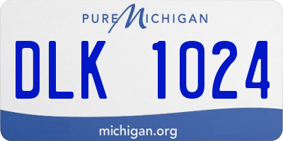 MI license plate DLK1024