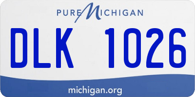 MI license plate DLK1026