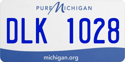 MI license plate DLK1028