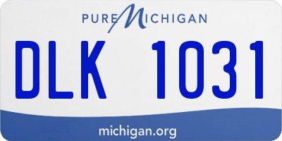 MI license plate DLK1031