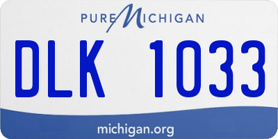 MI license plate DLK1033