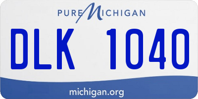 MI license plate DLK1040
