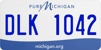 MI license plate DLK1042