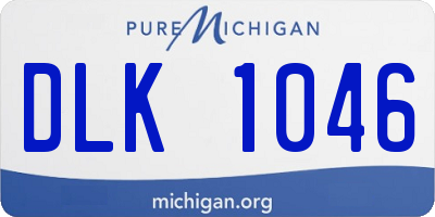 MI license plate DLK1046