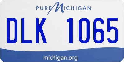 MI license plate DLK1065
