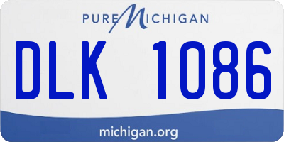 MI license plate DLK1086
