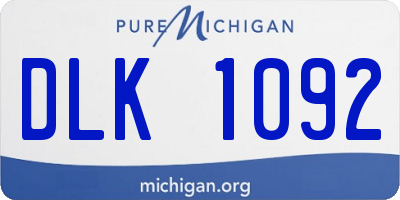 MI license plate DLK1092