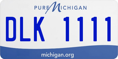 MI license plate DLK1111