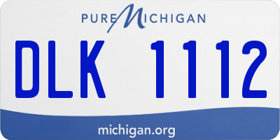 MI license plate DLK1112