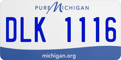 MI license plate DLK1116