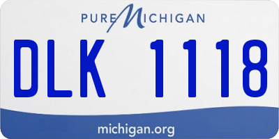MI license plate DLK1118