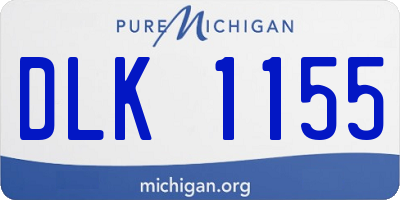 MI license plate DLK1155