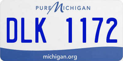 MI license plate DLK1172