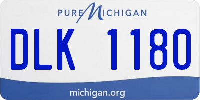 MI license plate DLK1180