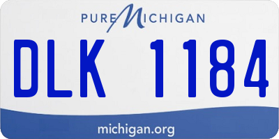 MI license plate DLK1184