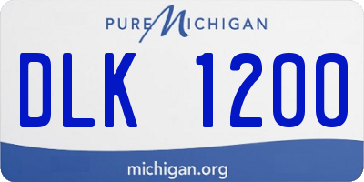 MI license plate DLK1200