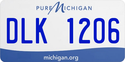 MI license plate DLK1206