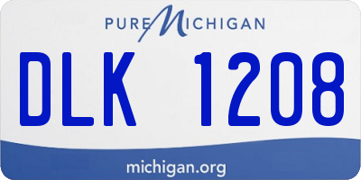 MI license plate DLK1208
