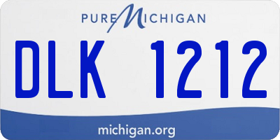 MI license plate DLK1212